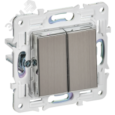 SKANDY Выключатель 2-клавишный проходной 10А SK-V05N никель IEK