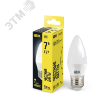 Лампа светодиодная C35 свеча 7Вт 230В 3000К E27