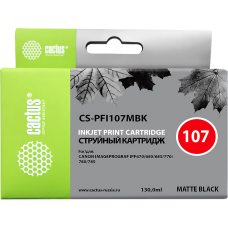 -/ Картридж струйный Cactus CS-PFI107MBK черный матовый (130мл) для Canon IP iPF670/iPF680/iPF685/iPF77