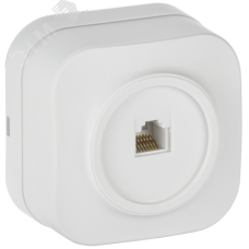 GLORY Розетка для открытой установки компьютерная RJ45 кат.5E РК10-ХБм белый матовый IEK