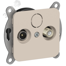 FLITE Розетка 2-местная TV+SAT экранированная проходная РТВс-2-1-2-ФлЛ льняной IEK