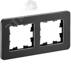 BRITE Рамка 2 поста РУ-2-1-Бр металл черный RE IEK