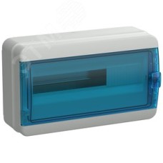 Корпус пластиковый навесной на 18 модулей КМПн-18 IP65 TEKFOR синяя прозрачная дверь