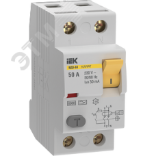 Выключатель дифференциальный (УЗО) KARAT ВД3-63 2P 50А 30мА 6кА тип A