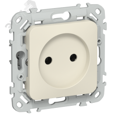 FLITE Розетка без заземления без защитных шторок безвинтовое крепление 10А РС01-1-ФлСл сливочный IEK