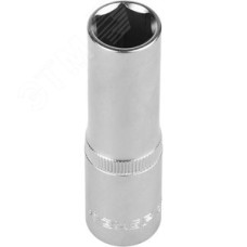 Головка торцовая ''Мастер'' (1/2''), удлиненная, Cr-V, FLANK, хроматированное покрытие, 14мм