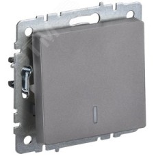 BRITE Выключатель одноклавишный с индикацией 10А ВС10-1-1-БрС сталь