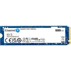 Твердотельный накопитель/ Kingston SSD NV3, 500GB, M.2(22x80mm), NVMe, PCIe 4.0 x4, 3D TLC, R/W 5000/3000MB/s, TBW 160, DWPD 0.2 (60 мес)