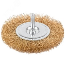 Щетка для дрели, Плоская, латунированная витая проволока 0,3 мм, 100 мм, блистер, Profi