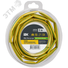 Трубка термоусадочная ТТУ нг-LS 3/1,5 желто-зеленая (2м/упак) IEK