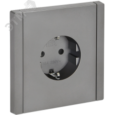 FORTE&PIANO Розетка 1-местная с заземлением с защитными шторками безвинтовое крепление 16А FP513 сталь IEK