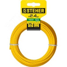 Леска для триммера витой квадрат 2.4 мм, 15 м