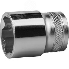 Головка торцевая ''INDUSTRIE QUALITAT'', Cr-V, FLANK, хромосатинированная, 1/2'', 22 мм