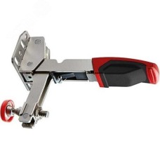 Зажим регулируемый вертикальный, с коленчатым рычагом, усилие: 2.5 кН, с открытым плечом и горизонтальным основанием 40