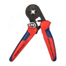 Пресс-клещи для контактных гильз квадратный обжим самонастраивающиеся с боковой установкой 1 гнездо гильзы контактные 008-10+16мм (AWG 28-5) двойные концевые гильзы до 2х6мм (2хAWG 8) L=180мм черные двухкомпонентные рукоятки