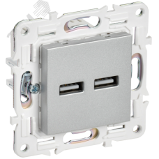 SKANDY Розетка USB A+A 3,1А SK-R15S серебряный IEK