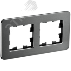 BRITE Рамка 2 поста РУ-2-1-Бр металл титан RE IEK