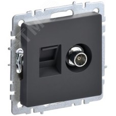 BRITE Розетка двойная TV+RJ45 кат.5E РТВ/РК12-БрГ графит