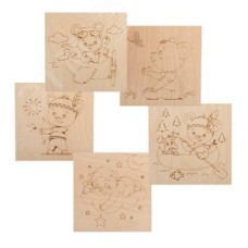 Доски для выжигания 5 шт. ''Мишка''