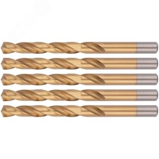 Сверла HSS по металлу, титановое покрытие 10,0 мм (5 шт)