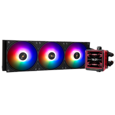 Водяное охлаждение для процессора/ Water Cooling System Thermalright Frozen Warframe 360 Ultra Black Argb (360mm, Black, ARGB/ Fans: 3x120mm, 70.84CFM, 22.1dBA, 2000RPM/ Pump height 60mm, 23dBA, 3000RPM, Rad thickness 27mm/ S: 1200, 1700, 1851, 2011, 2066
