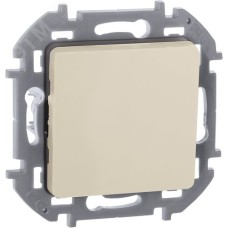 Выключатель 1-клавишный самовозвартный с нормально-открытым контактом 6А безвинтовое крепление слоновая кость INSPIRIA