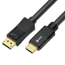 GCR PRO Кабель-переходник PROF 2.0m DisplayPort > HDMI, M/M, Ultra HD 4K, 60Hz, черный, медь, 3Х экран с армированием