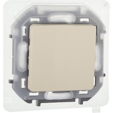 Выключатель 1-клавишный проходной 10АХ IP44 безвинтовое крепление слоновая кость INSPIRIA