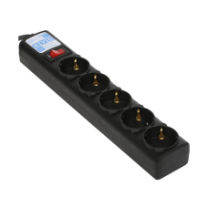 Фильтр-удлинитель Power Cube 1,9м д/подкл. к UPS(C14) 5 роз., 10А черный/граффит/ Surge protector Power Cube 1.9m for conn. to UPS(C14) 5 outlets, 10A black/graffite