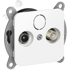 FLITE Розетка 2-местная TV+SAT экранированная проходная РТВс-2-1-2-ФлБ белый IEK
