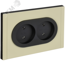 FORTE&PIANO Розетка 2-местная без заземления без защитных шторок безвинтовое крепление 10А FP826M металл слоновая кость IEK