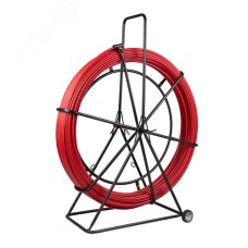 Протяжка кабельная (УЗК в тележке) стеклопруток d=11 мм 50 м красная