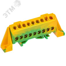 TEKFOR Шина PE земля в комбинированном DIN-изоляторе Стойка 6х9-9-ЖЗ IEK