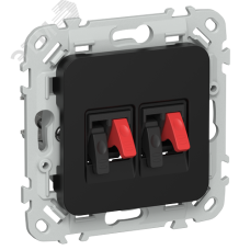 FLITE Розетка 2-местная аудио РА-2-ФлЧ черный IEK