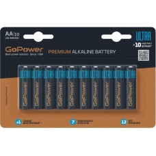 Батарейка/ Батарейка GoPower ULTRA LR6 AA BL10 Alkaline 1.5V (10/100/800) (10 шт.)