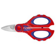 Ножницы электрика универсальные обжим концевых гильз до 6мм прецизионная заточка режущих кромок с микронасечками для чистого реза без проскальзывания L=160мм нержавеющая сталь двухкомпонентные рукоятки армированная фиберглассом блистер