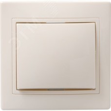 KVARTA Выключатель 1-клавишный 10А ВС10-1-0-ККм кремовый GENERICA