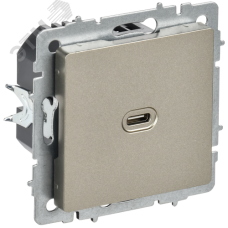 BRITE Розетка USB C 65Вт высокоскоростная зарядка РЮ12-1-БрШ шампань IEK