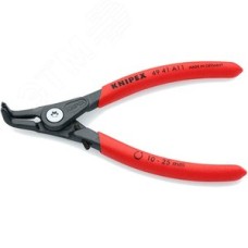 Щипцы прецизионные для внешних стопорных колец с ограничителем раскрытия губки под углом 90° посадочный размер 10 - 25 мм диаметр наконечников 13 мм L-130 мм Cr-V чёрные обливные рукоятки