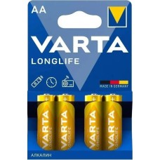 Батарейка AA/ Батарейка Varta LONGLIFE LR6 AA BL4 Alkaline 1.5V (4106) (4/80/400) (4 шт.)