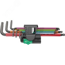 Набор Г-образных ключей с шаром магнит 1.5 - 6.0 мм 7 предметов. 950/7 Hex-Plus Multicolour Magnet BlackLaser 1