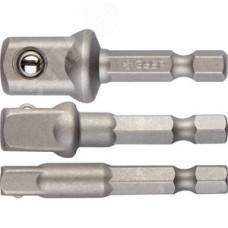 Набор адаптеров ''ЭКСПЕРТ'' для торцовых головок, E1/4'' - 1/4'', E1/4'' - 3/8'', E1/4'' - 1/2'', 3 предмета