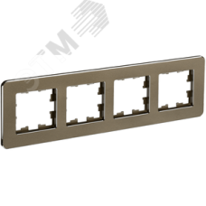 BRITE Рамка 4 поста РУ-4-1-Бр металл латунь RE IEK