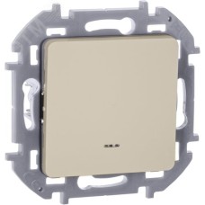 Выключатель 1-клавишный с подсветкой/индикацией 10АХ безвинтовое крепление слоновая кость INSPIRIA