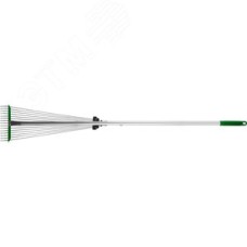 Грабли веерные 170-570 мм стальные регулируемые, алюминиевый черенок 1180 мм