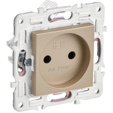 SKANDY Розетка без заземления без защитных шторок 10А SK-R02Sa песочный IEK