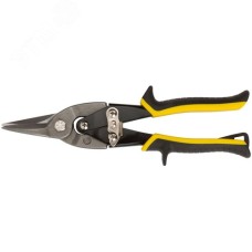 Ножницы по металлу усиленные CrV Профи, прорезиненные ручки, прямые 260 мм