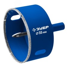 Алмазная коронка, АГК d 55 мм, центровочное сверло, трехгранный хвост, Р60, Профессионал