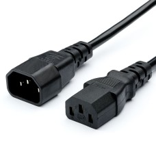 Кабель питания/ Кабель питания GoPower C14 (m)-C13 (f) 1.8м ПВХ 0.75 мм удлинитель черный (1/10/100)
