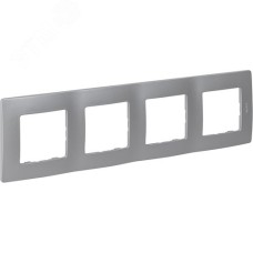 Рамка 4-местная алюминий ETIKA